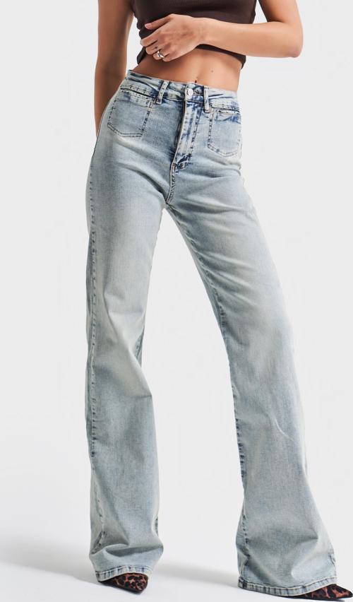 Kadın T.Kot Rengi 4s5-32 Flare Fit Esnek Likralı Kumaş İç Boy 83 cm Denim Jean