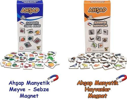 Ahşap Meyve Sebze- Hayvan Magnet
