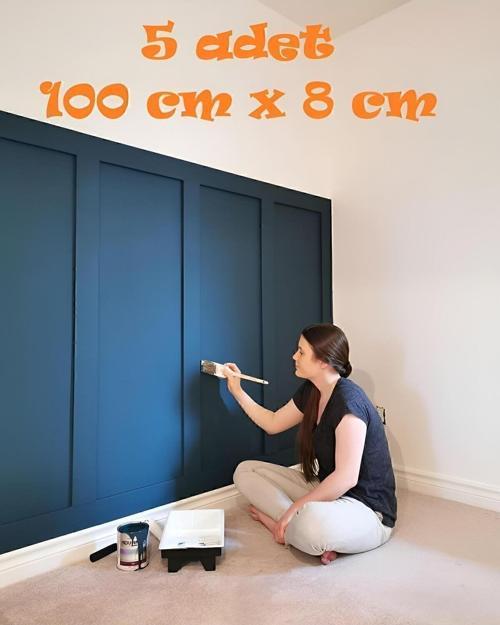 Iskandinav Duvar Çıtası 5 Adet 100 Cm X 8 Cm Dekoratif Duvar Çıtası Boyanabilir Duvar Dekoru Efsane