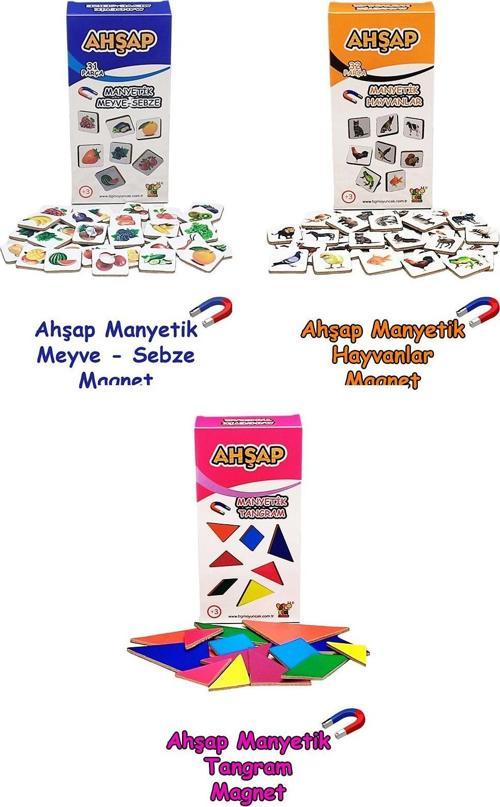 Ahşap Meyve Sebze- Hayvan - Tangram Magnet