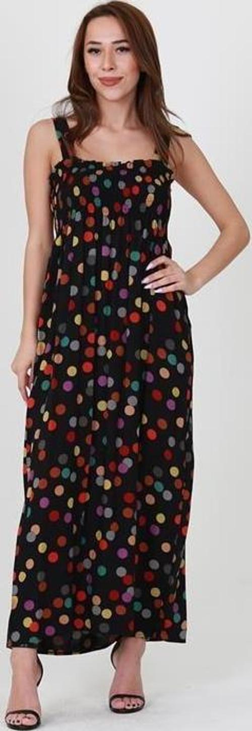 kadın gipeli askılı uzun viskon elbise AYSL102