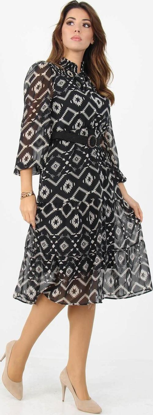 kadıın yeni sezon midi boy desenli şifon elbise APCX06