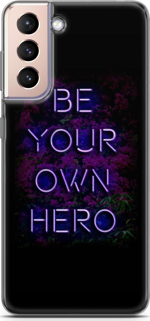 Samsung Galaxy S21 Plus Kılıf Orijinal Seri Typo 15 Be Your Own Hero Kalın Silikon