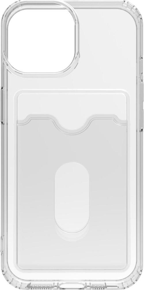 iPhone 15 Kılıf Kart Bölmeli Şeffaf Silikon Rubber Arka Kapak