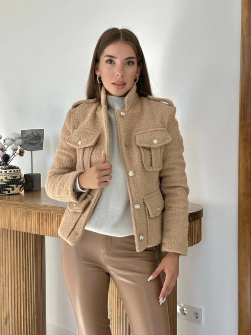 Camel Cepli Yumoş Ceket