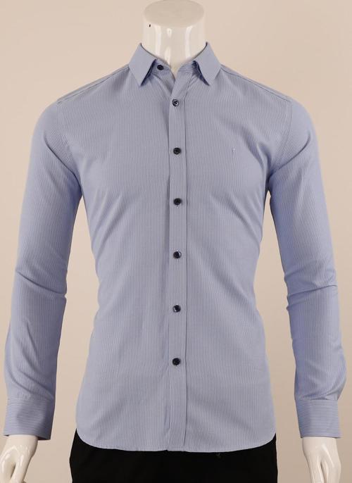 Uzun Kol Slim Fit Çizgili Gömlek