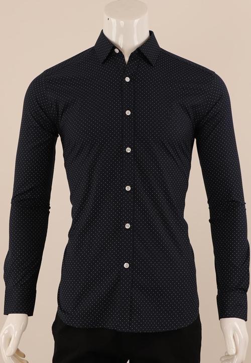 Uzun Kol Slim Fit Desenli Gömlek