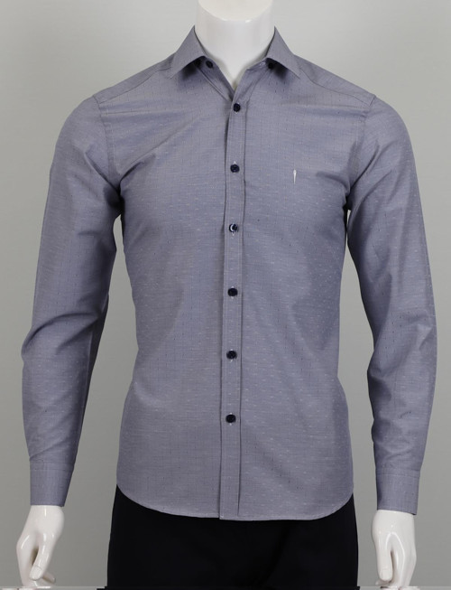 Uzun Kol Slim Fit Desenli Gömlek