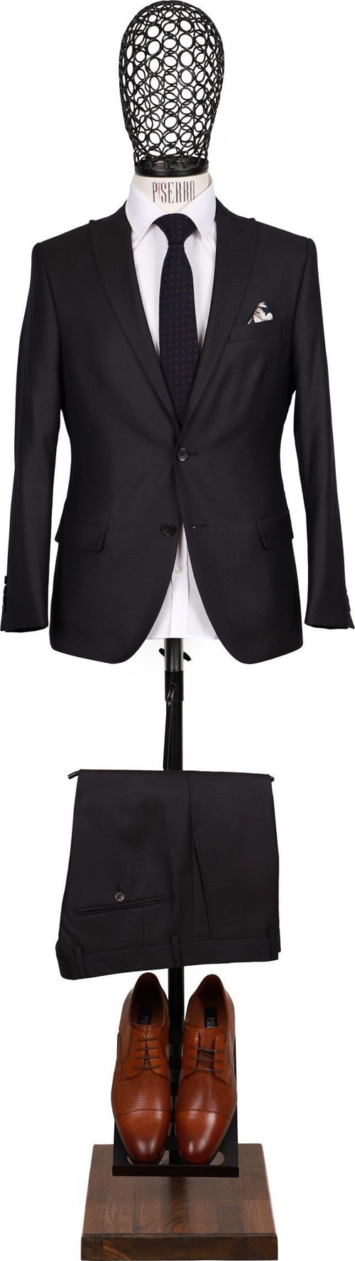 Slim Fit Kahverengi Takım Elbise
