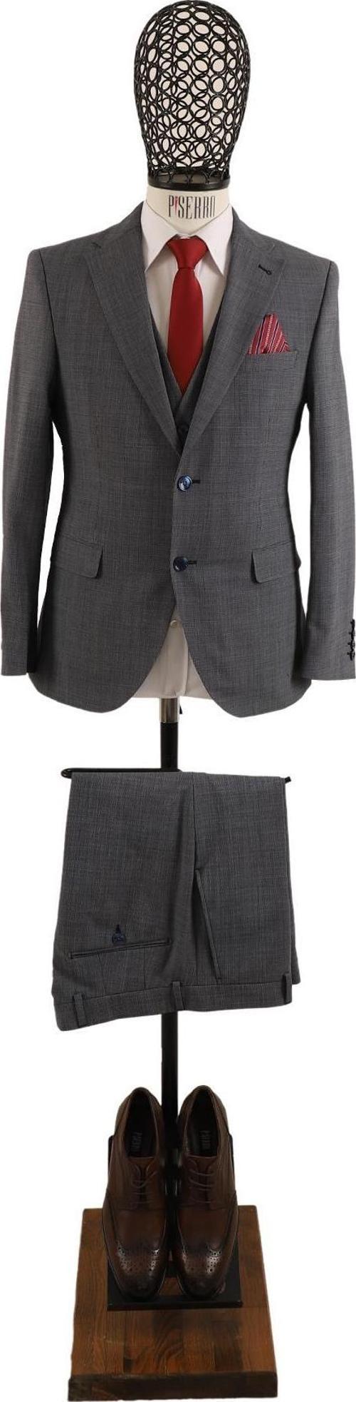 Yelekli Takım Elbise Slim Fit