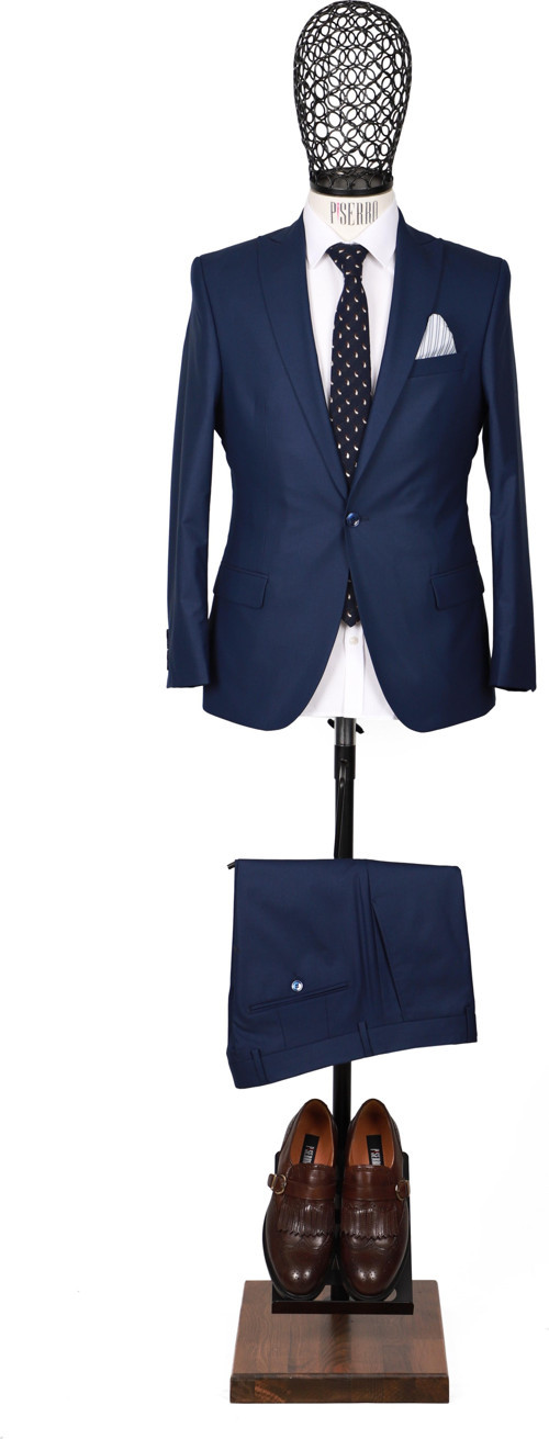 Slim Fit Parlament Mavisi Takım Elbise