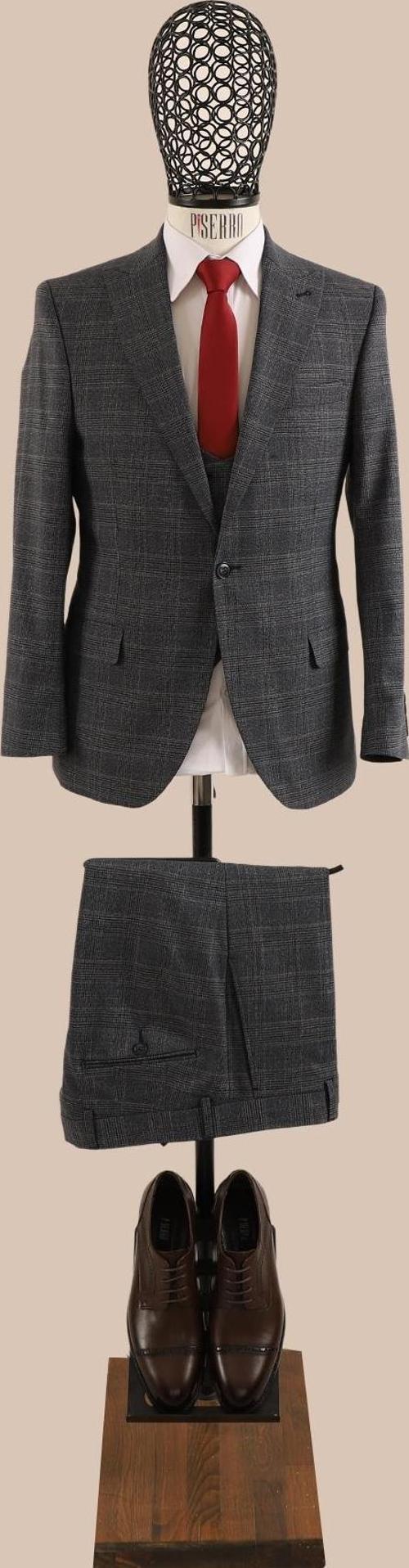 Yelekli Takım Elbise Slim Fit