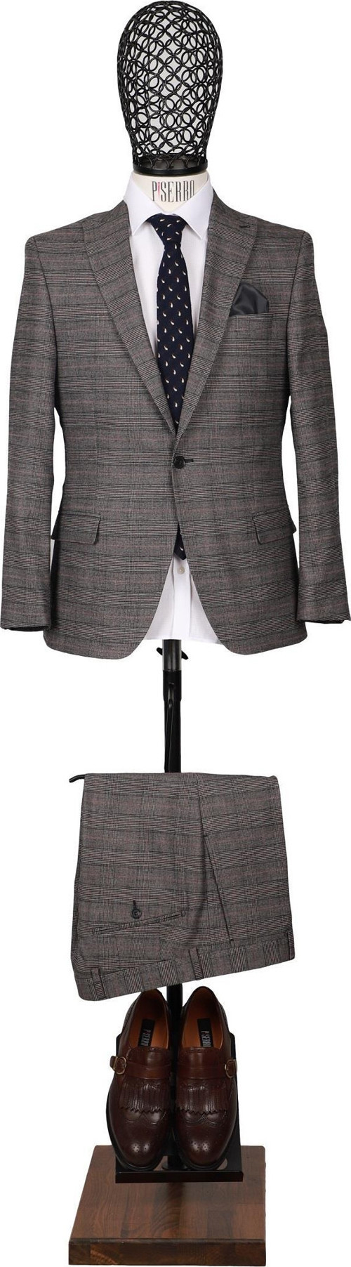 Slim Fit Gri Takım Elbise