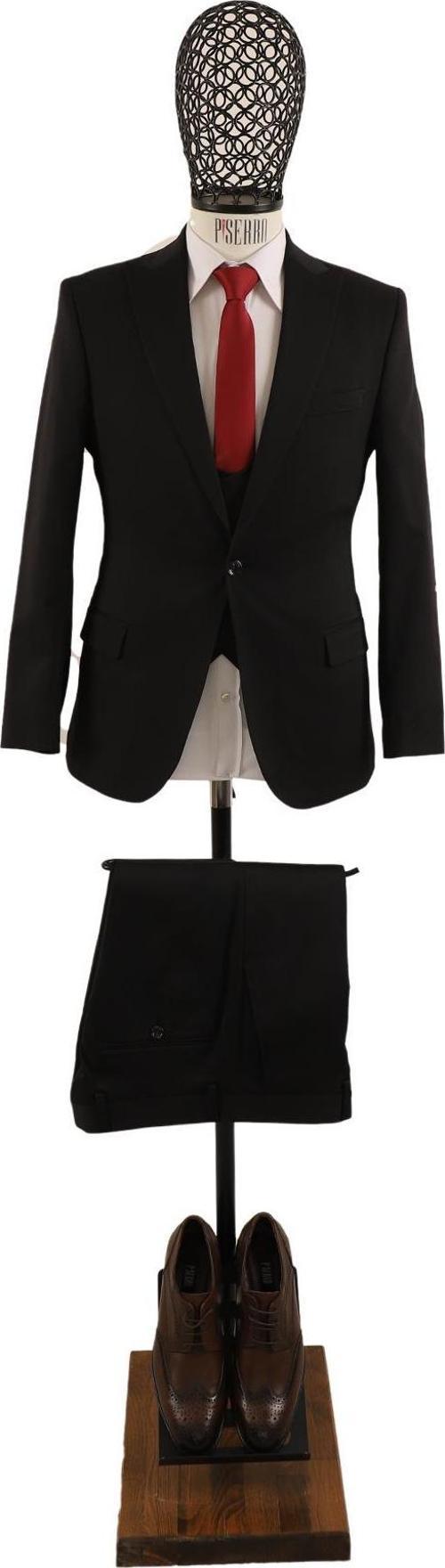 Yelekli Takım Elbise Slim Fit