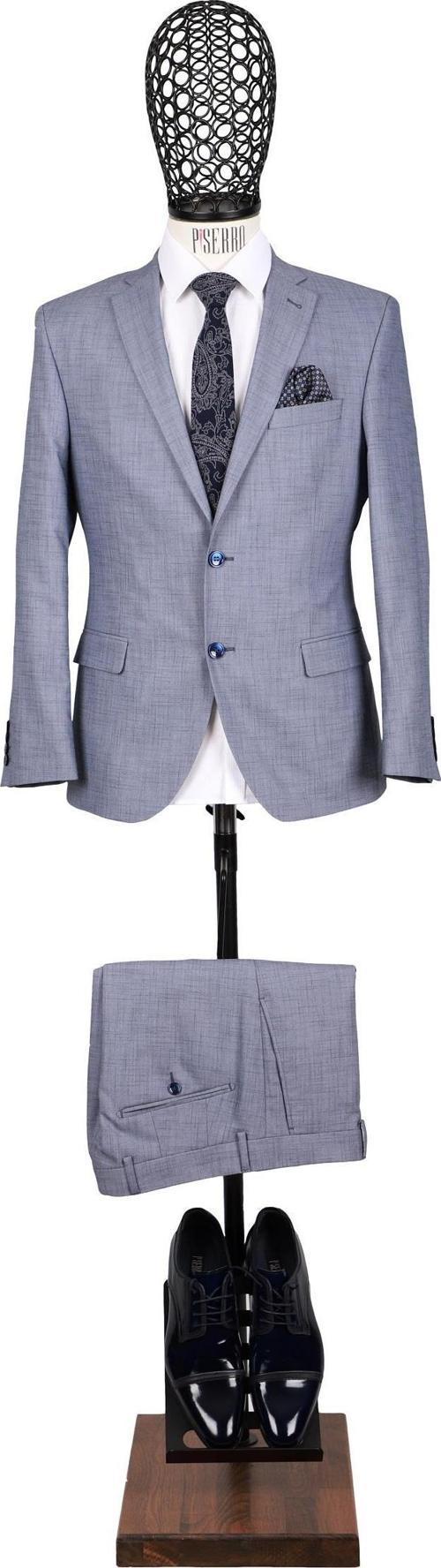 Slim Fit Gri Takım Elbise