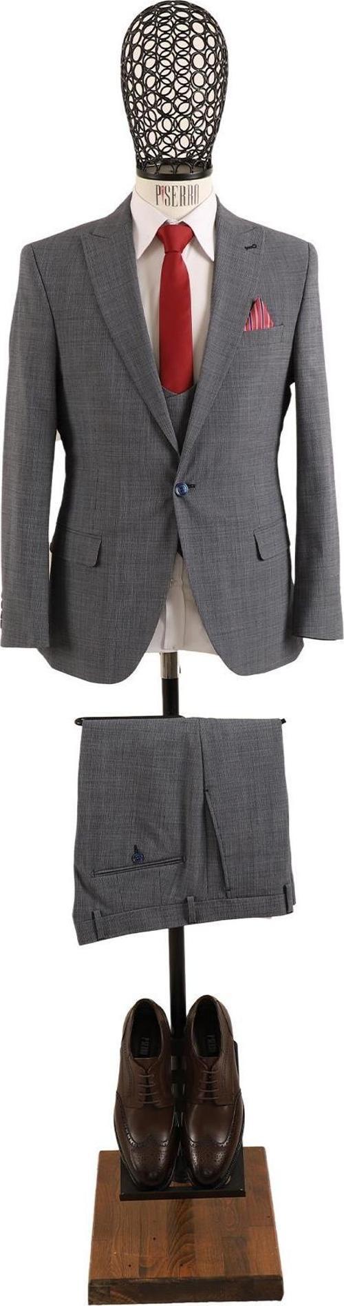 Yelekli Takım Elbise Slim Fit