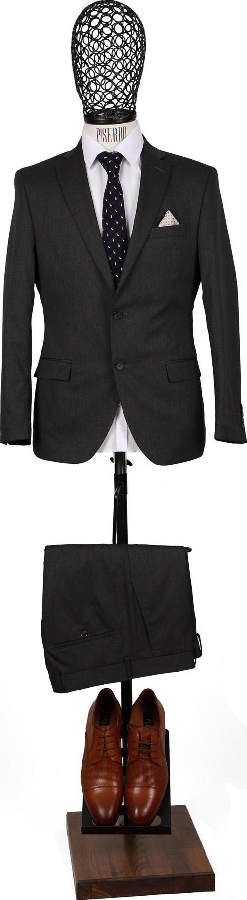 Slim Fit Antrasit Rengi Takım Elbise
