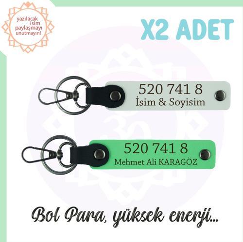 Beyaz-F. Yeşil, İsminize Özel Tasarım Manevi Güç Veren Özel Hediye 520 741 8 Başarı 2'li Anahtarlık