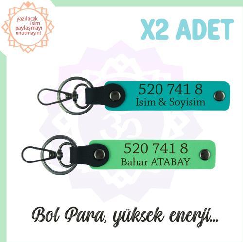 Koyu Turkuaz-Fıstık Yeşil, Kişisel x2 Anahtarlık, Enerji Manevi Huzur Sağlayan Özel Hediye 520 741 8