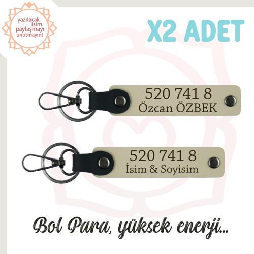 Sütlü Kahve, İsme Özel Hediyelik 2'li Anahtarlık Set, Huzur Veren Sayılar 520 741 8, Yüksek Enerji
