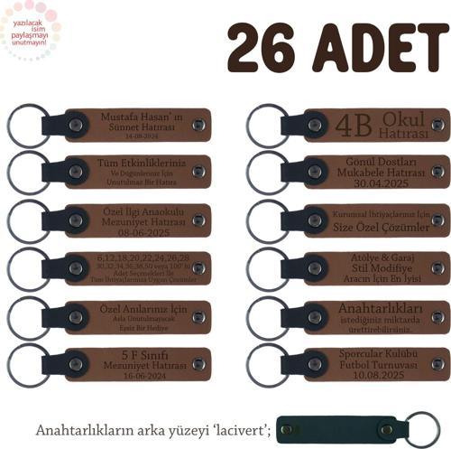Açık Kahve & Lacivert, Avukatlık Bürosuna Özel Anahtarlık, 26' lı Set, Konuklarınıza Değerli Hediye