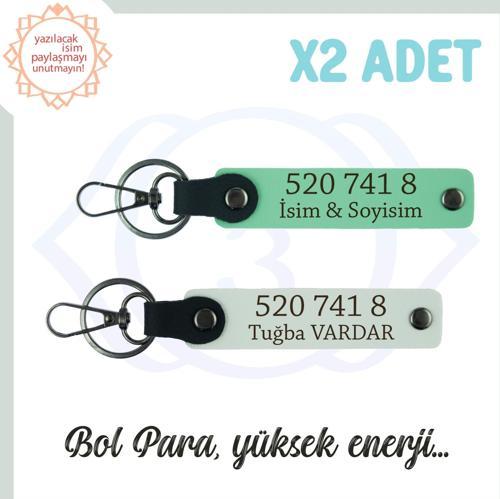 Yeşil-Beyaz, İsim Yazılı Bolluk Kaynağı Sayılı Anahtarlık Set, Sevdiklerinize Özel Hediye 520 741 8