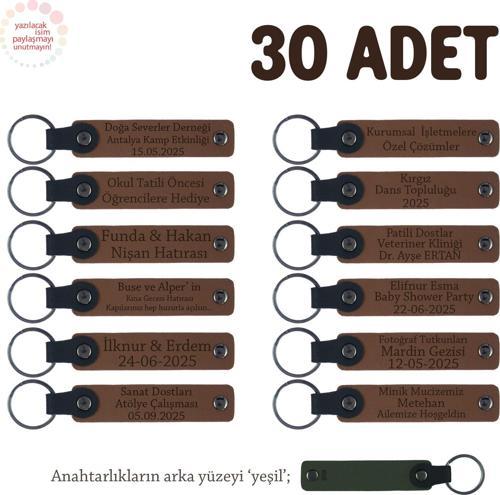 Kahverengi & Yeşil, Plates Stüdyosuna İsimli Anı Anahtarlık 30’lu Set, Müşterilere Kurumsal Hediye