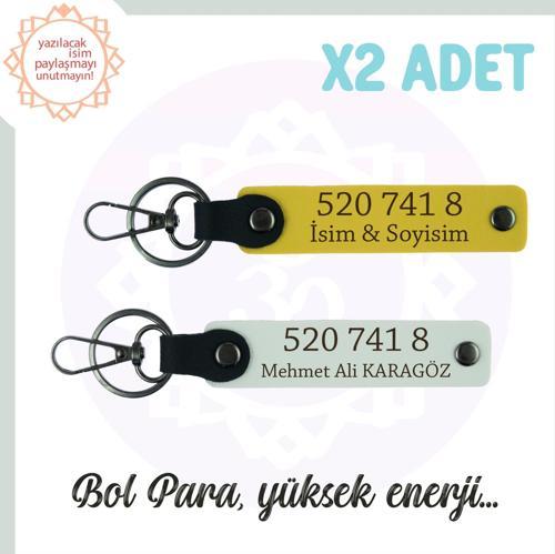 Sarı-Beyaz, İsme Özel, Manevi Güç Veren Hediye İçin, 520 741 8 Kod, Huzur ve Başarı 2'li Anahtarlık