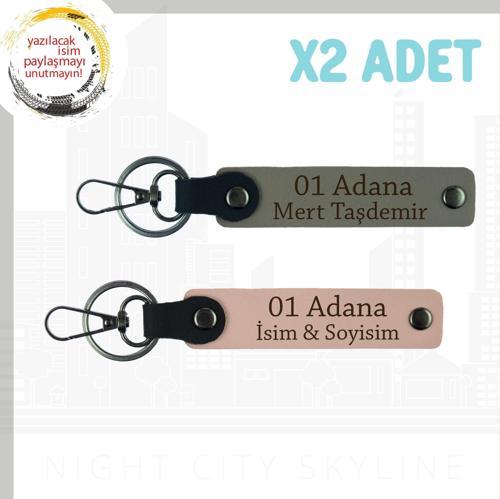 Yavru Ağzı-Kül Gri, Adınıza Özel, 01 Adana Hediye Seçeneği Anlamlı ve Şık Hatıralık 2'li Anahtarlık