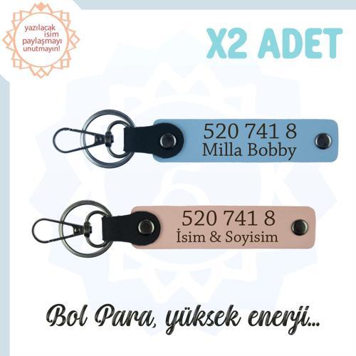 Yavru Ağzı-Gök Mavi, İsmin Yazılı, 520 741 8 Bolluk ve Başarı Sayılı, Hediyelik, 2'li Anahtarlık Set