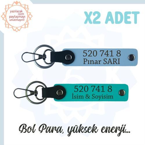 Koyu Turkuaz-Gök Mavi, Size Özel Tasarım İsim Yazılı 520 741 8 Sayısıyla Denge ve Huzur Anahtarlığı