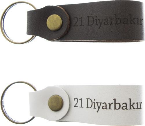21 Diyarbakır Yazılı İkili Set Deri Anahtarlık, Özel Günler İçin En Iyi Hediye, Şehir Anahtarlığı