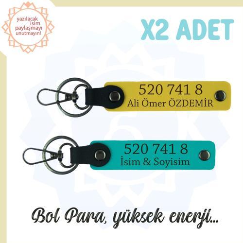 Koyu Turkuaz-Sarı, İsminiz Yazılabilen Kişiye Özel Anahtarlık, Denge Getirici 520 741 8 Enerji Kod