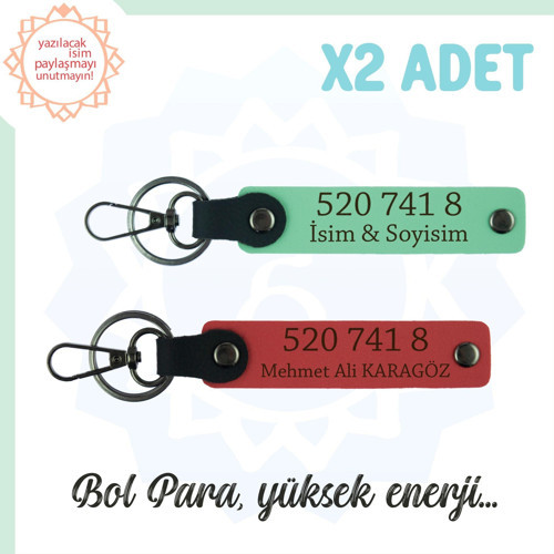 Nar Çiçeği-Açık Yeşil, Size Özel Tasarım İsim Yazılı 520 741 8 Sayısıyla Denge ve Huzur Anahtarlığı