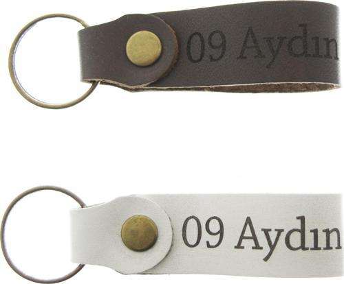 09 Aydın Yazılı İkili Set Deri Anahtarlık, Özel Günler İçin En Iyi Hediye, Şehir Anahtarlığı