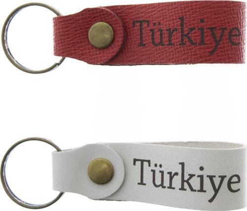 Türkiye Yazılı İkili Deri Anahtarlık, Özel Hediyelik Türkiye Anahtarlık Yüksek Kalite Deri Aksesuar