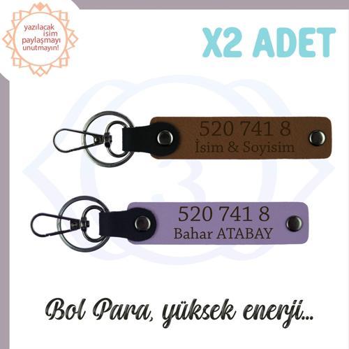 Açık Kahve-Mor , Kişiselleştirilebilir Ve Enerji Dolu Özel Hediye 520 741 8 Yazılı 2'li Anahtarlık