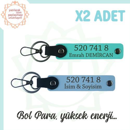 Gök Mavi-Turkuaz, İsminize Özel Manevi Huzur, Sevdiklerinize Hediye 520 741 8 Sayılı 2'li Anahtarlık