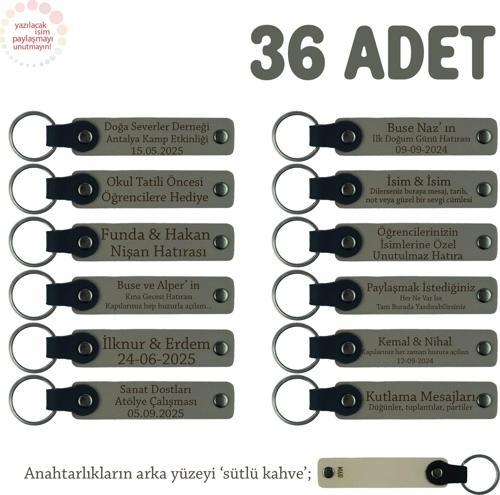 Kül Gri & Sütlü Kahve, Güzellik Merkezi Açılış Kutlamanız İçin Markanıza Özel, 36' lı Set Anahtarlık