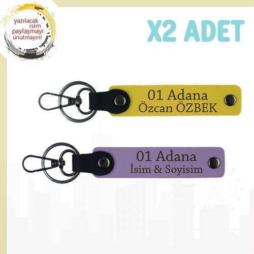 Mor Menekşe-Sarı, İsim Yazılı 01 Adana Şıklığı Özel Hediye Kullanışlı Bir Şehir Hatırası Anahtarlık