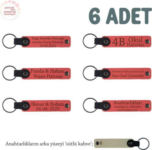 Narçiçeği & Sütlü Kahve, Babalar Günü İçin Hediye, İsim Ve Özel Mesaj Yazılabilen, 6'lı Anahtarlık
