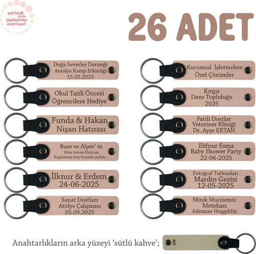 YavruAğzı & SütlüKahve, Avukatlık Bürosuna Özel Anahtarlık, 26' lı Set, Konuklarınıza Değerli Hediye