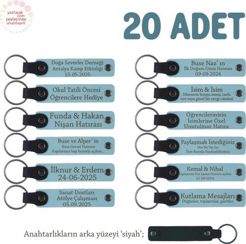 Gök Mavi & Siyah, Sınıf Öğretmeninden Mesajlı Karne Hatırası Anahtarlık 20’li Set, Okul Hatırası