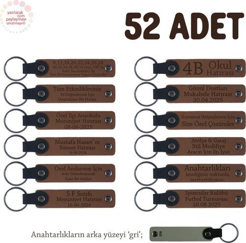Açık Kahverengi & Gri, Sinema Ve Televizyon Bölümü Öğrencilerine, İsim Yazılı Anahtarlık 52'li Set