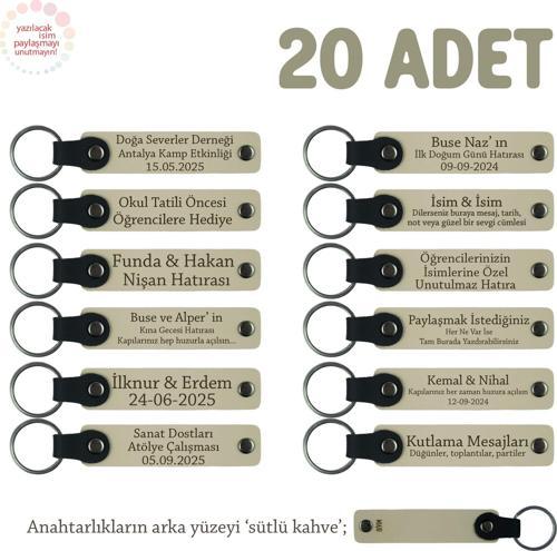 Sütlü Kahve, Üniversite Mezunlarına Anlamlı Hatıra, 20'li İsme Özel Anahtarlık Set, Anı Amaçlı