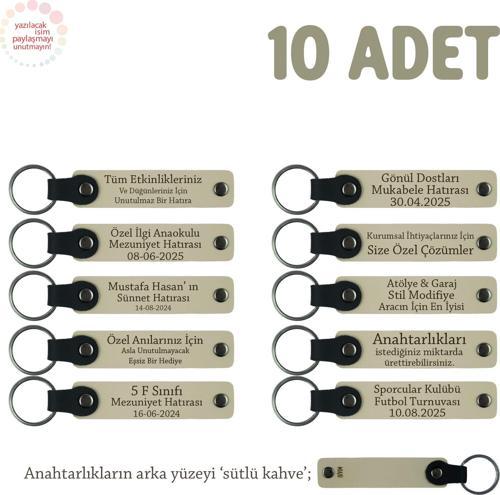 Sütlü Kahve, Dans Grubu İçin Kişiselleştirilebilir Hediyelik Hatıra Anahtarlık 10’lu Set