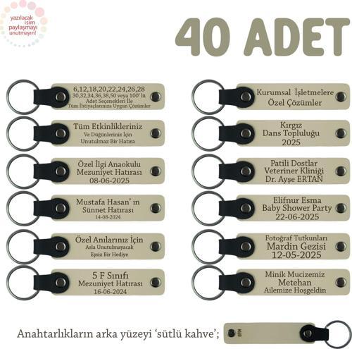 Sütlü Kahve, Kitap Kulübü Etkinliği İçin Kişiselleştirilmiş Anı Anahtarlık 40’lı Set, Özel Hediye