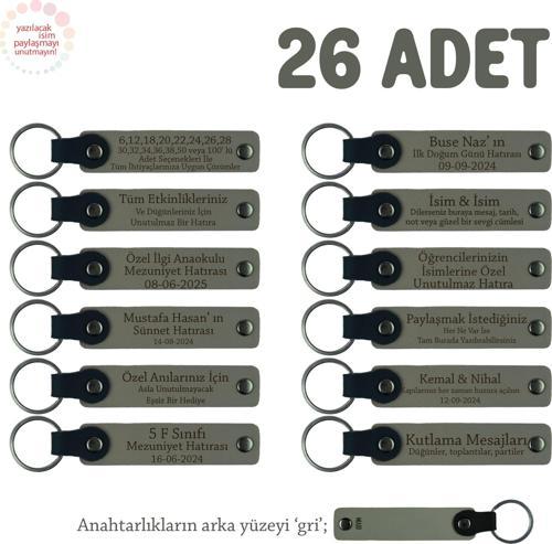 Kül Gri & Gri, Avukatlık Bürosuna Özel Anahtarlık, 26' lı Set, Konuklarınıza Değerli Hediye