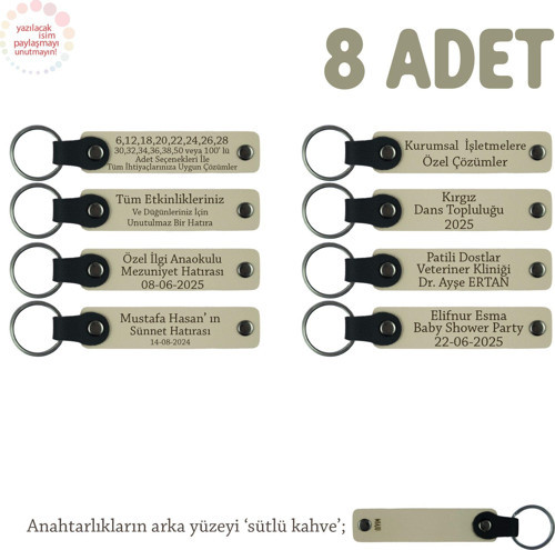 Sütlü Kahve, Müzikal Topluluklara Özel Hediyelik Anı Anahtarlıkları 8' li Set Takım