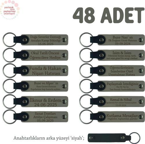 Kül Gri & Siyah, Markaya Özel, Cafe Açılış Kutlaması İçin Kurumsal, 48' li Anahtarlık Set